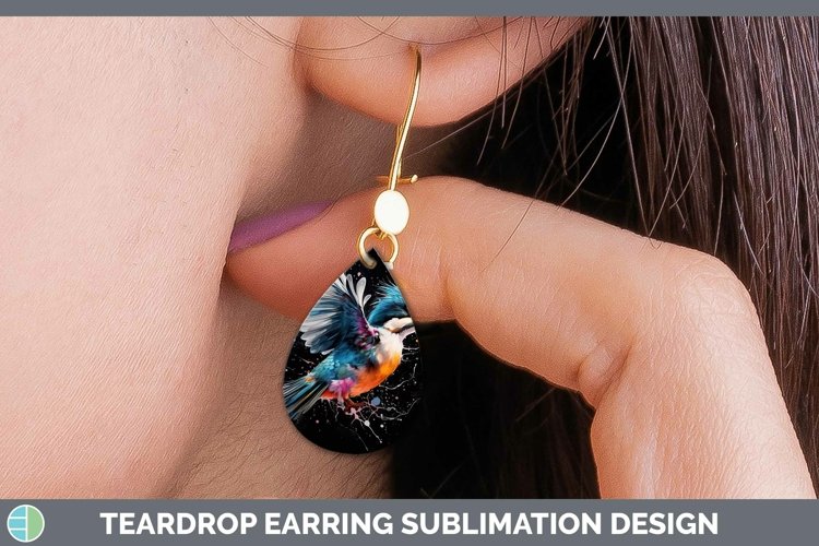 GorgeousNeon Birds Teardrop Earrings design.