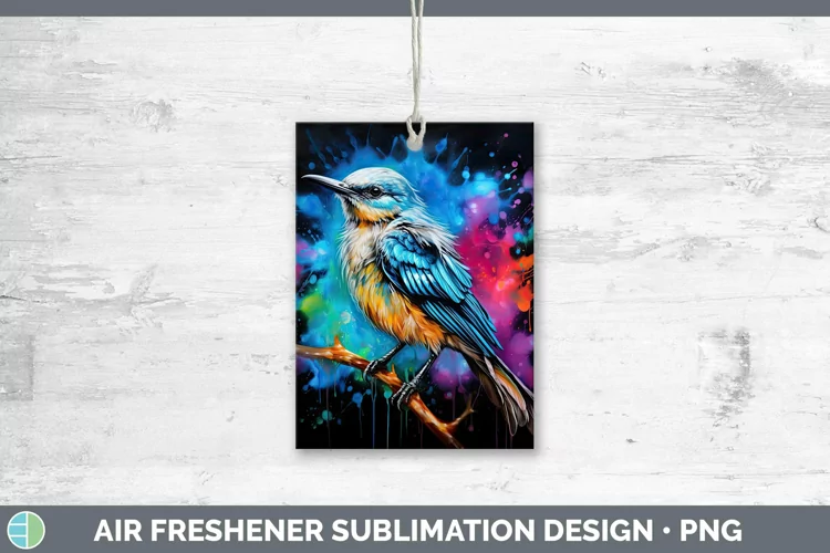 Neon Birds Mockingb Air Freshener Sublimation Car Freshener