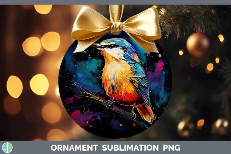 Neon Birds Nutha Ornament Sublimation Bauble Designs