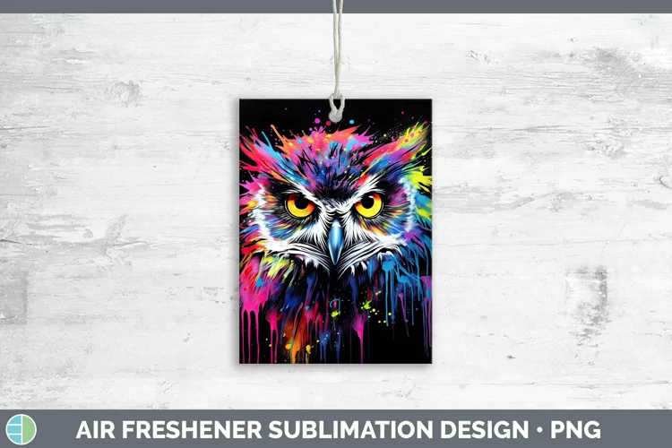 Neon Birds Owl Air Freshener Sublimation Car Freshener Desig