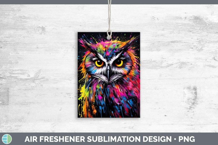 Neon Birds Owl Air Freshener Sublimation Car Freshener Desig