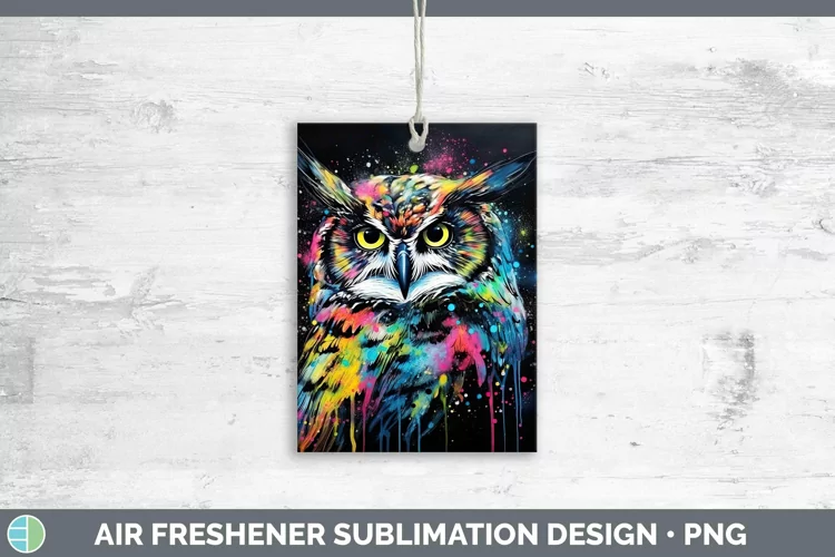 Neon Birds Owl Air Freshener Sublimation Car Freshener Desig