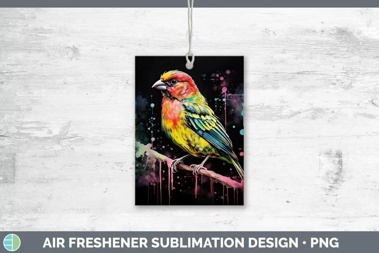 Neon Birds Pine Grosb Air Freshener Sublimation Car Freshene