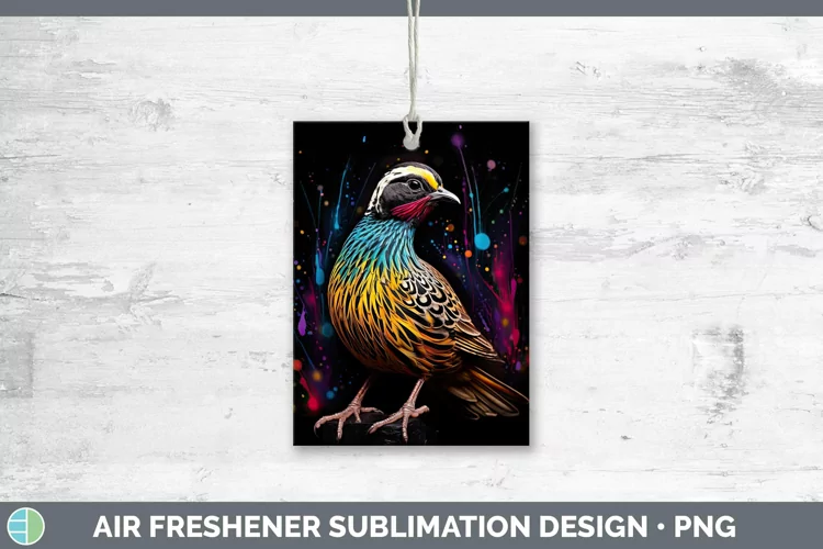 Neon Birds Qu Air Freshener Sublimation Car Freshener Design