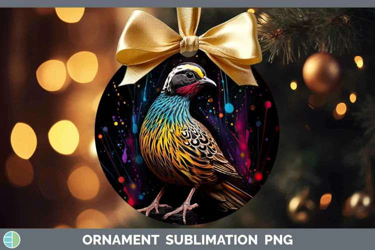 Neon Birds Qu Ornament Sublimation Bauble Designs
