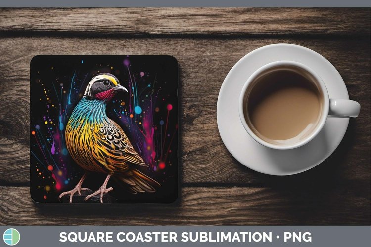GorgeousNeon Birds Square Coaster design.