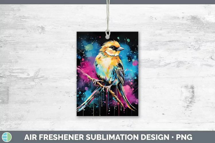 Neon Birds Snow Bunt Air Freshener Sublimation Car Freshener
