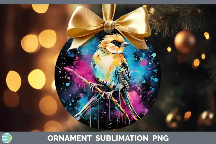 Neon Birds Snow Bunt Ornament Sublimation Bauble Designs