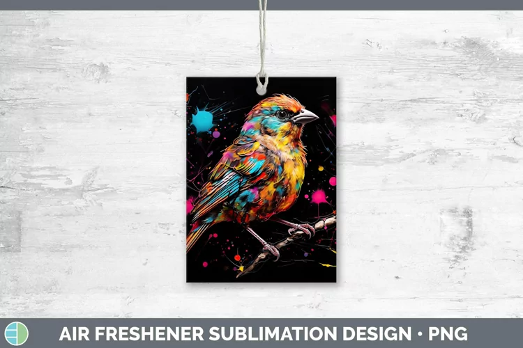 Neon Birds Sparrow Air Freshener Sublimation Car Freshener D