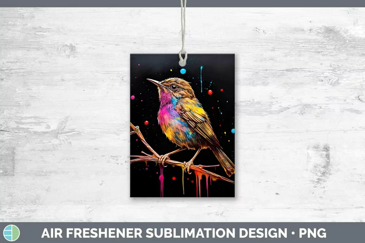 Neon Birds W Air Freshener Sublimation Car Freshener Designs