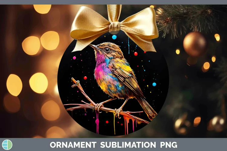 Neon Birds W Ornament Sublimation Bauble Designs