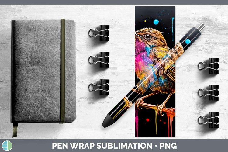 GorgeousNeon Birds Pen Wrap design.