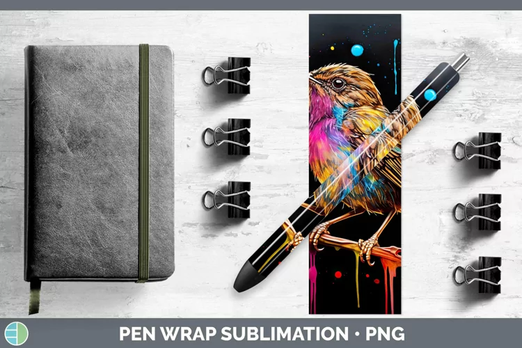 Neon Birds W Pen Wrap Sublimation Epoxy Pen Designs