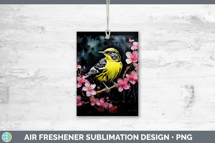 Neon Birds Warb Air Freshener Sublimation Car Freshener Desi