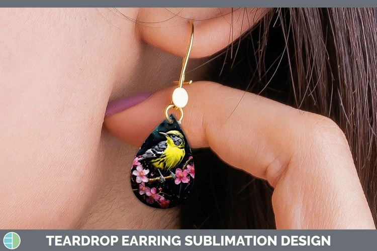 GorgeousNeon Birds Teardrop Earrings design.