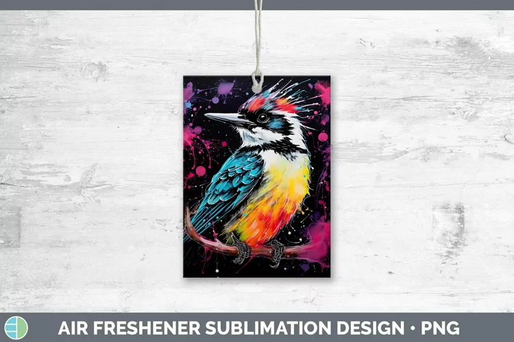 Neon Birds Woodpecker Do Air Freshener Sublimation Car Fresh