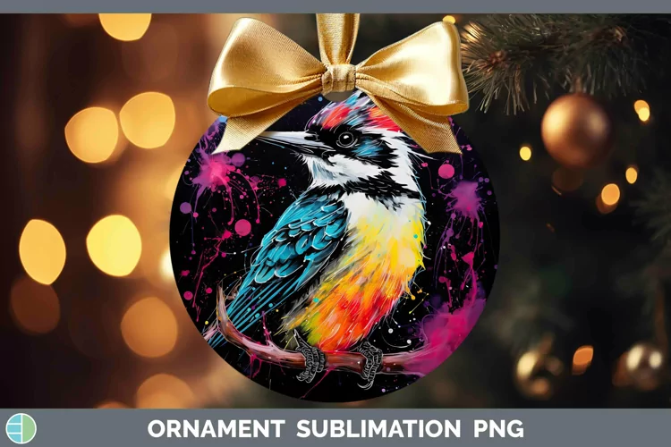 Neon Birds Woodpecker Do Ornament Sublimation Bauble Designs