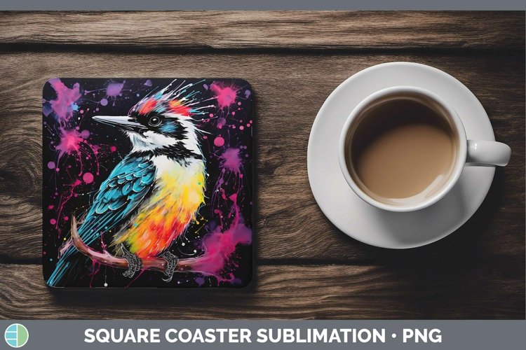 GorgeousNeon Birds Square Coaster design.