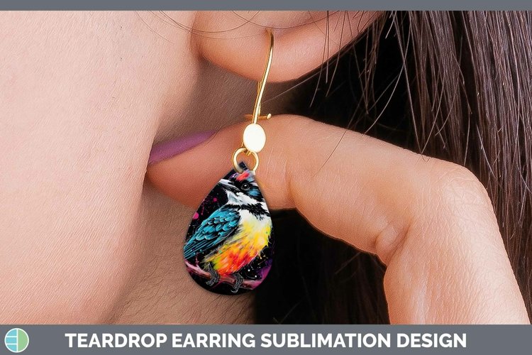 GorgeousNeon Birds Teardrop Earrings design.