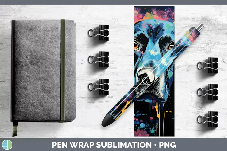 Neon Bluetick Coonhound Pen Wrap Sublimation Epoxy Pen Desig