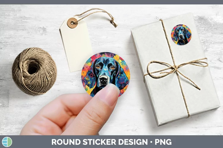 Neon Bluetick Coonhound Stickers | Round Labels Designs