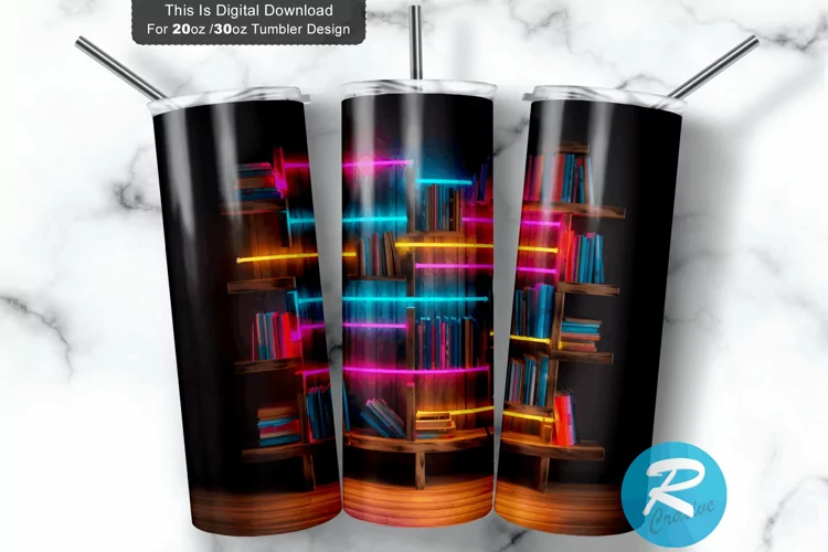 Neon Books Rack 20oz/30oz Skinny Tumbler
