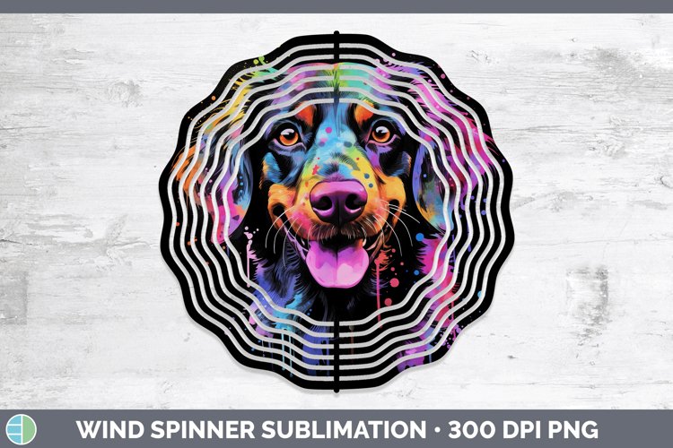 Neon Brittany Dog Wind Spinner Sublimation Spinner Designs