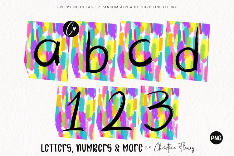 Brushstroke Neon Easter Ransom Alpha PNG Clipart