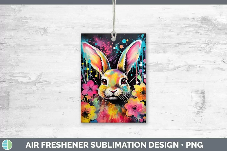 Neon Bunny Air Freshener Sublimation Car Freshener Designs