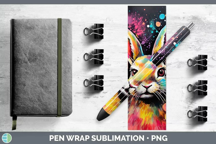 Neon Bunny Pen Wrap Sublimation Epoxy Pen Designs