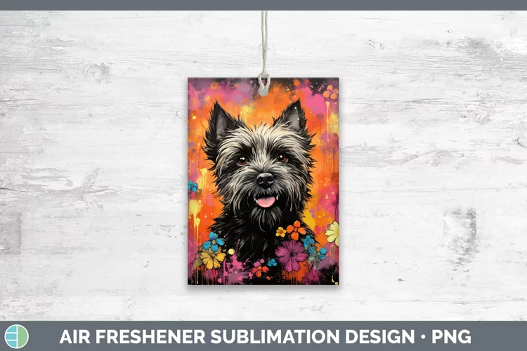 Neon Cairn Terrier Air Freshener Sublimation Car Freshener D