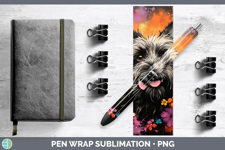 Neon Cairn Terrier Pen Wrap Sublimation Epoxy Pen Designs