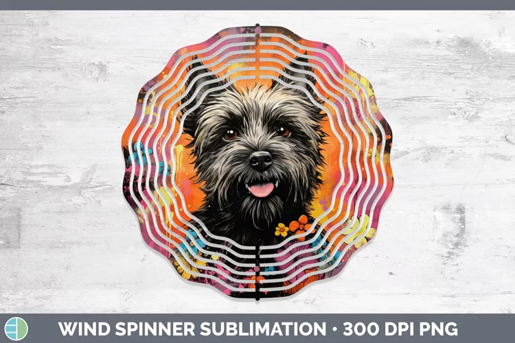 Neon Cairn Terrier Wind Spinner Sublimation Spinner Designs
