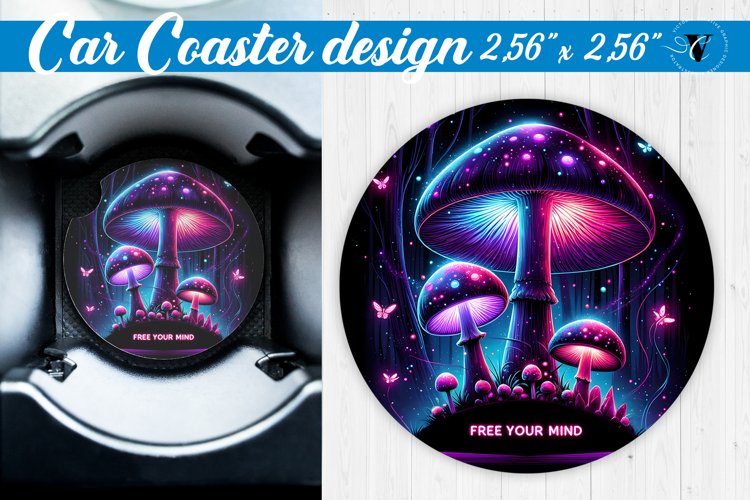 Car Coaster | Neon sublimation example image 1