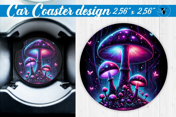 Car Coaster | Neon sublimation example image 1