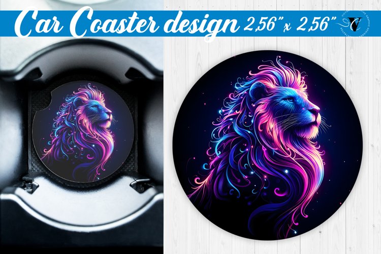 Car Coaster | Neon sublimation example image 1