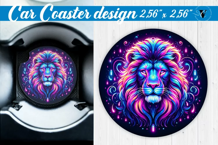Car Coaster | Neon sublimation