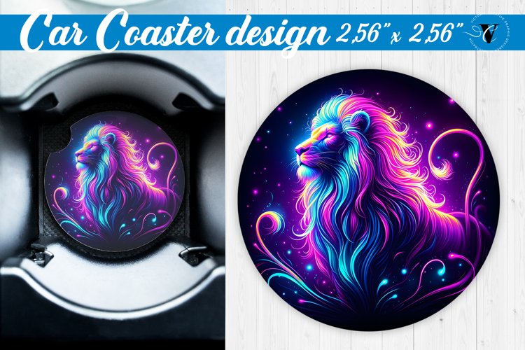 Car Coaster | Neon sublimation example image 1