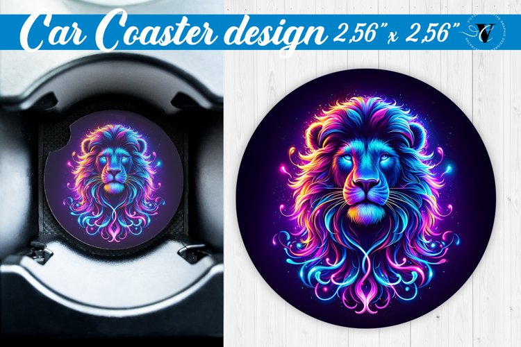Car Coaster | Neon sublimation example image 1