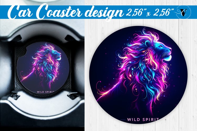 Car Coaster | Neon sublimation example image 1