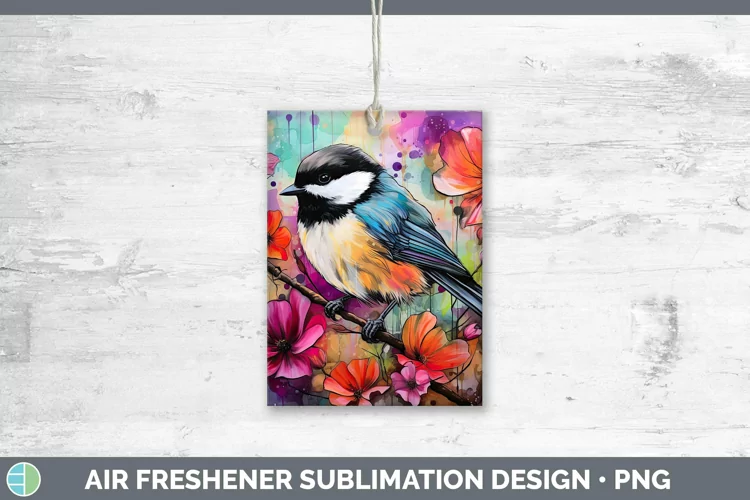 Neon Chickadee Air Freshener Sublimation Car Freshener Desig