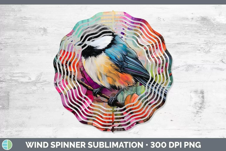 Neon Chickadee Wind Spinner Sublimation Spinner Designs