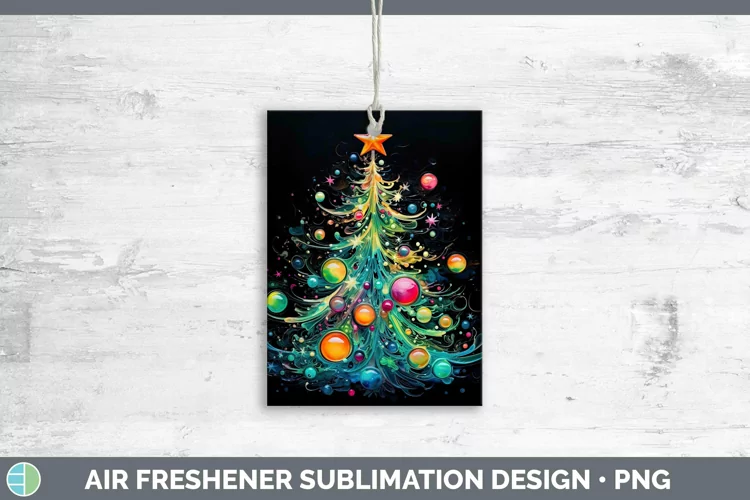 Neon Christmas Cmas Tree Air Freshener Sublimation Car Fresh