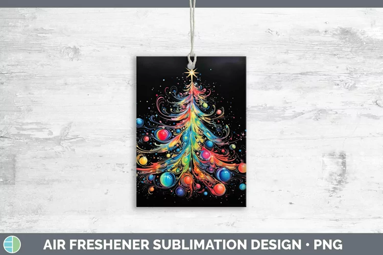 Neon Christmas Cmas Tree Air Freshener Sublimation Car Fresh