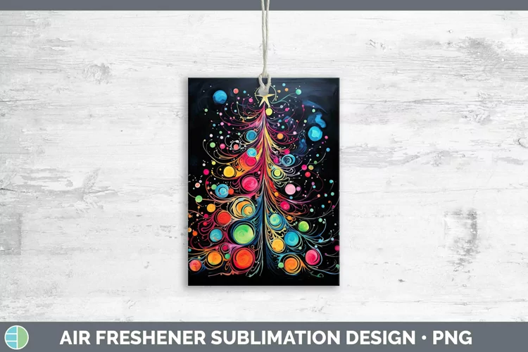Neon Christmas Cmas Tree Air Freshener Sublimation Car Fresh