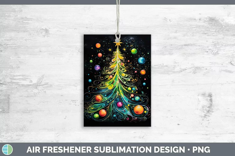 Neon Christmas Cmas Tree Air Freshener Sublimation Car Fresh