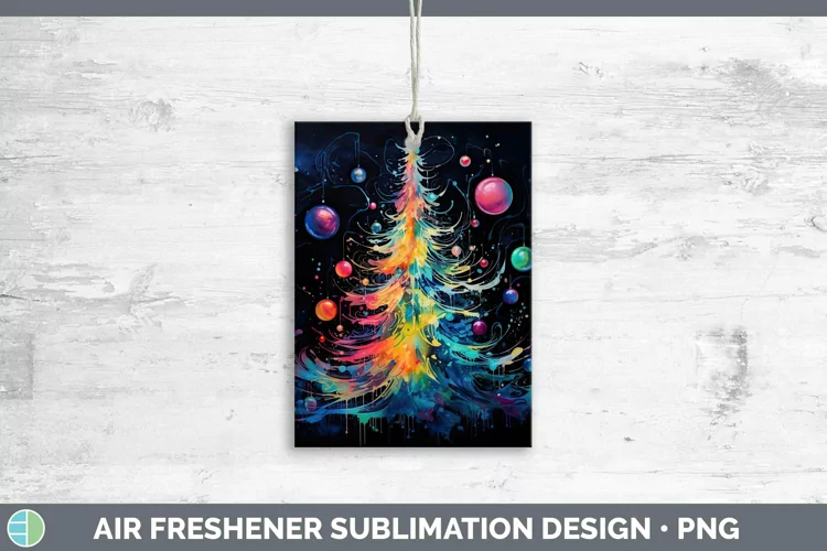 Neon Christmas Cmas Tree Air Freshener Sublimation Car Fresh