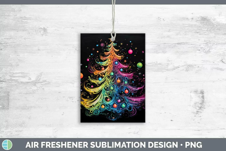 Neon Christmas Cmas Tree Air Freshener Sublimation Car Fresh