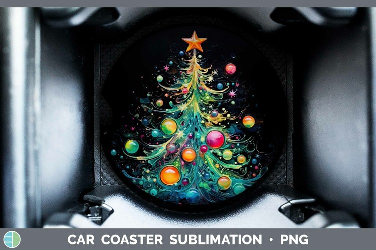 Neon Christmas Tree Car Coaster Sublimation Coaster Des