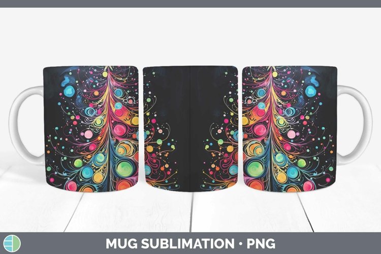 GorgeousNeon Christmas Mug Wrap design.